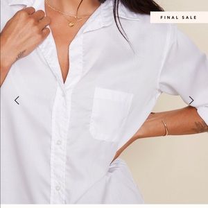 White Grayson Liquid Lyocell Button Up NWT